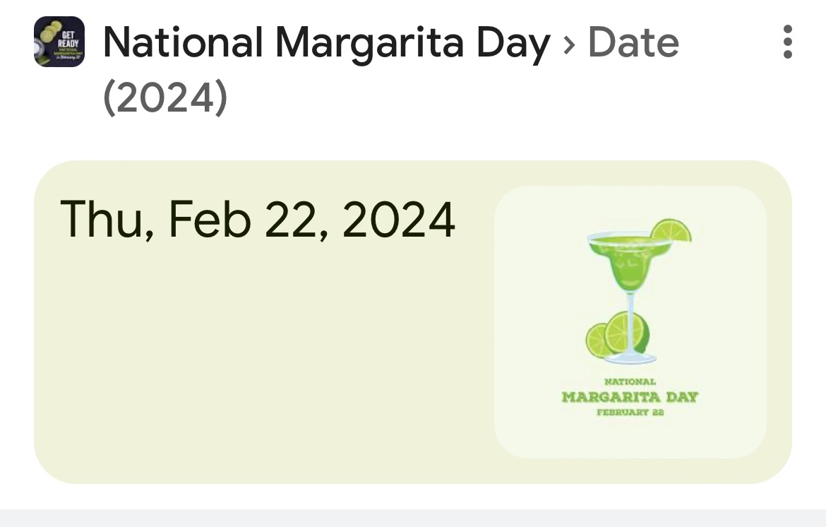 National Margarita Day- ANOTHER ROUND